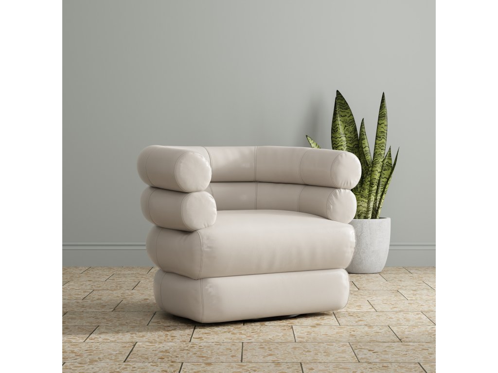 Rondo Leather Swivel Chair, White - image 7