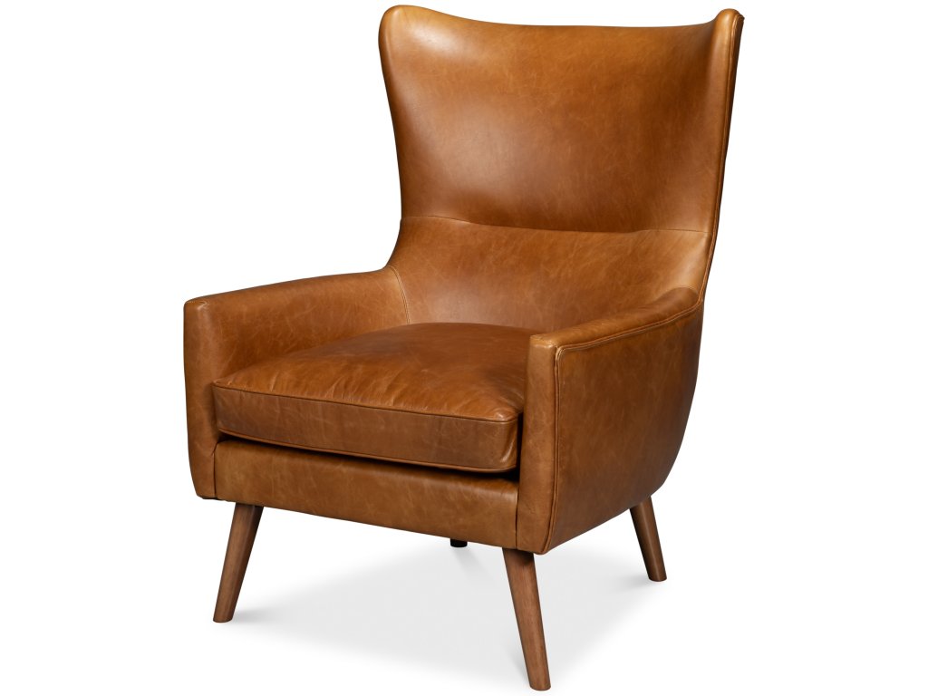 Patron Highback Leather Chair, Brown - main image