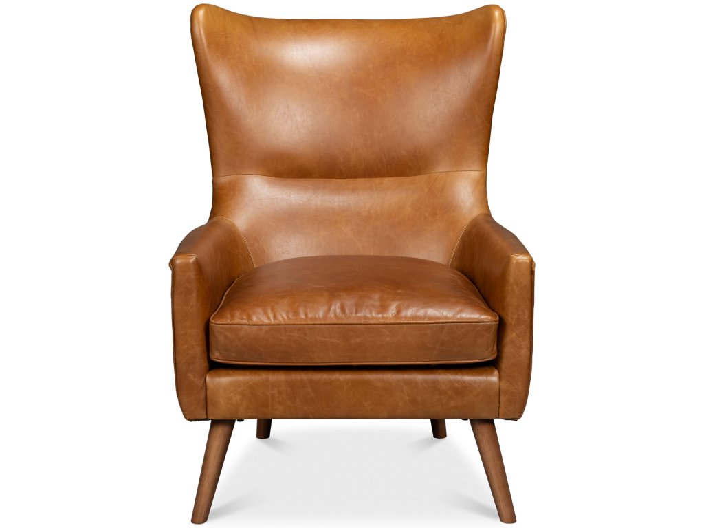 Patron Highback Leather Chair, Brown - image 2