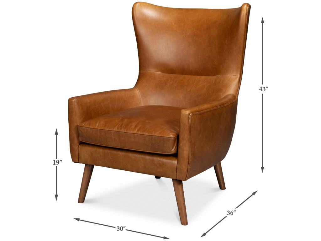 Patron Highback Leather Chair, Brown - image 1