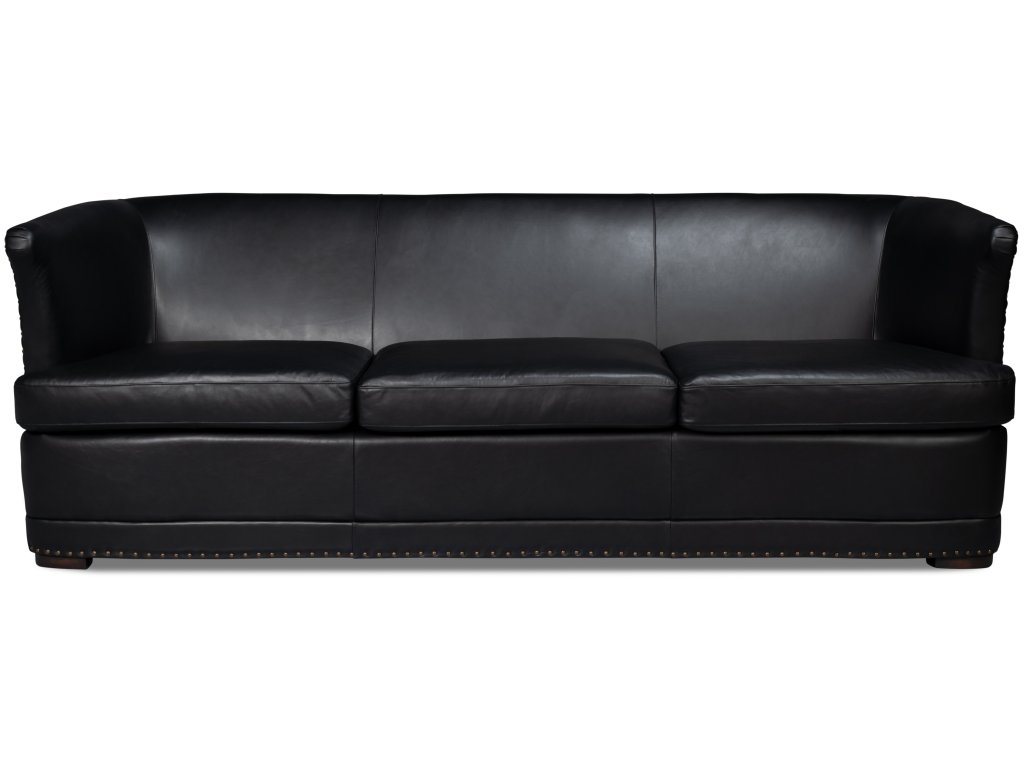 Mcmillan Distilled Leather Sofa,Onyx Blk - image 2