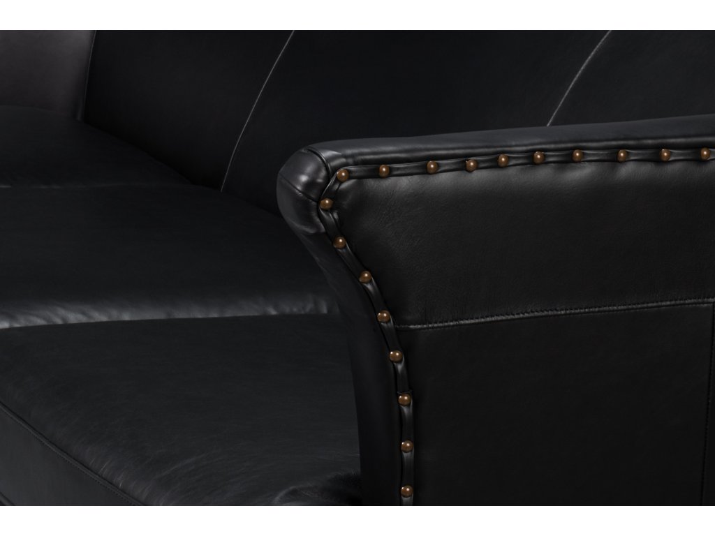 Mcmillan Distilled Leather Sofa,Onyx Blk - image 6