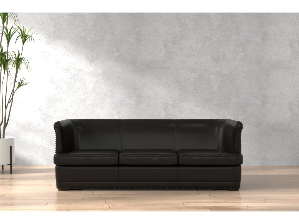 Mcmillan Distilled Leather Sofa,Onyx Blk - image 7