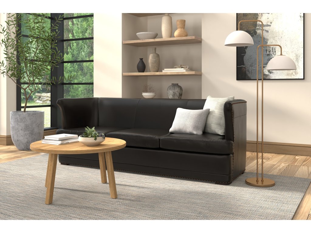 Mcmillan Distilled Leather Sofa,Onyx Blk - image 8