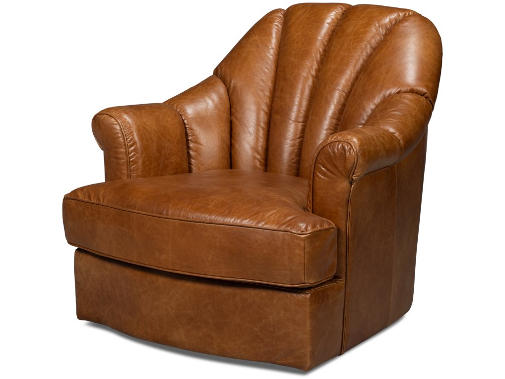 Scoth Swivel Chair In Distilled Lthr,Brn - main image