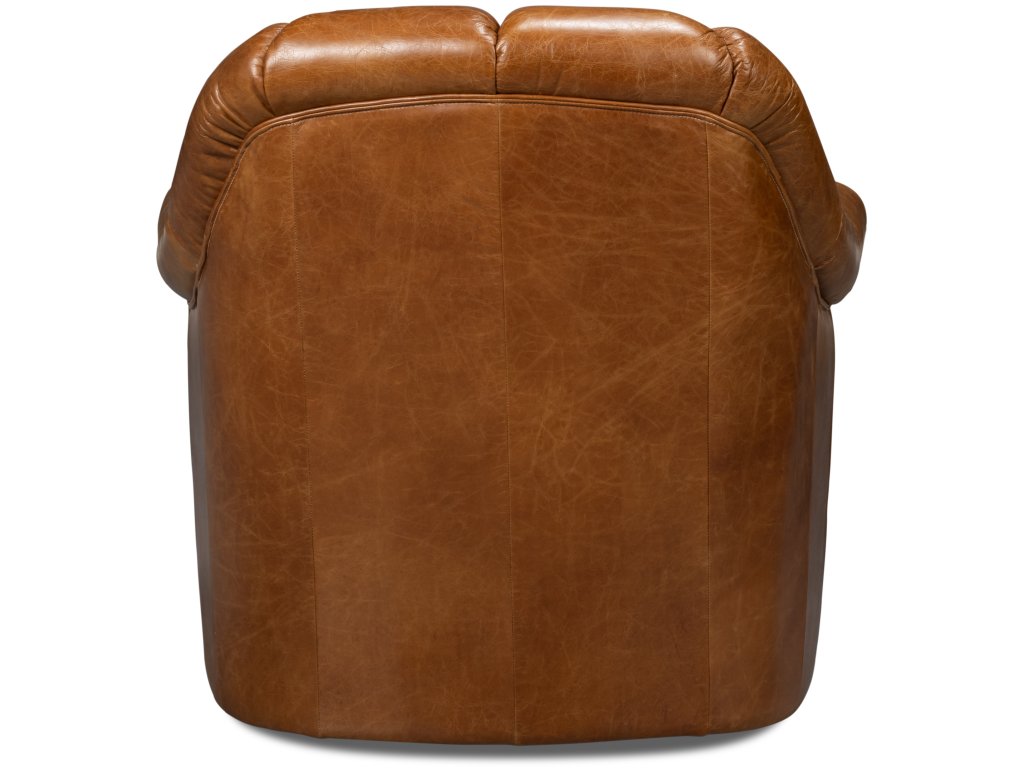 Scoth Swivel Chair In Distilled Lthr,Brn - image 4