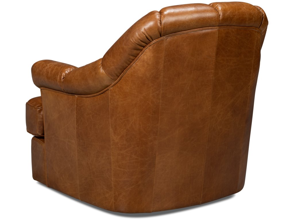 Scoth Swivel Chair In Distilled Lthr,Brn - image 5