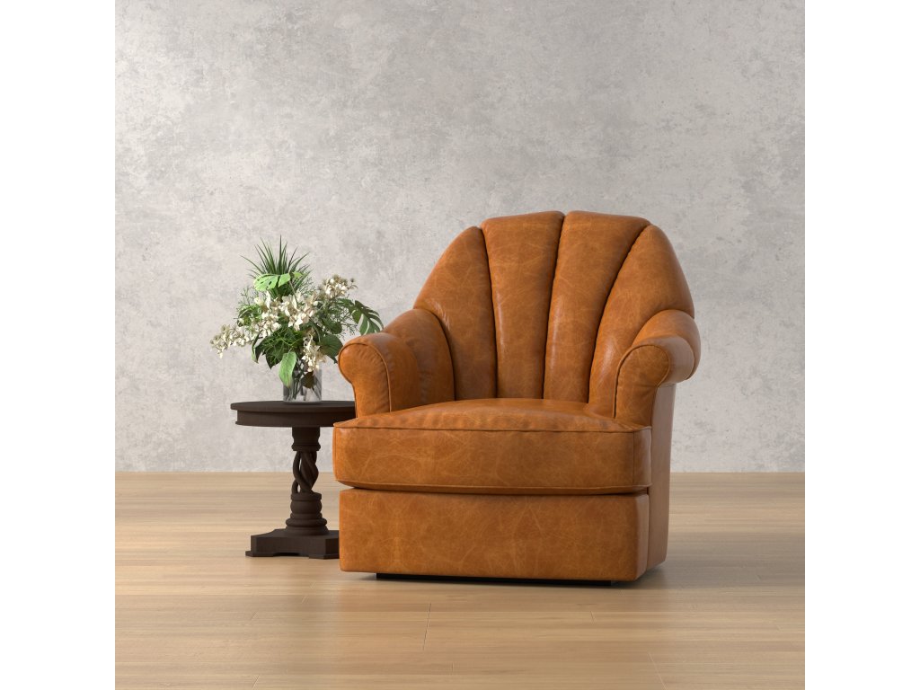 Scoth Swivel Chair In Distilled Lthr,Brn - image 7
