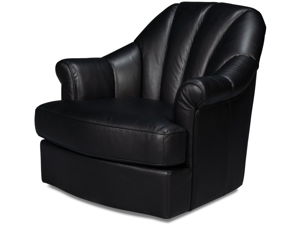 Scoth Swivel Chair In Distilled Lthr,Blk - main image