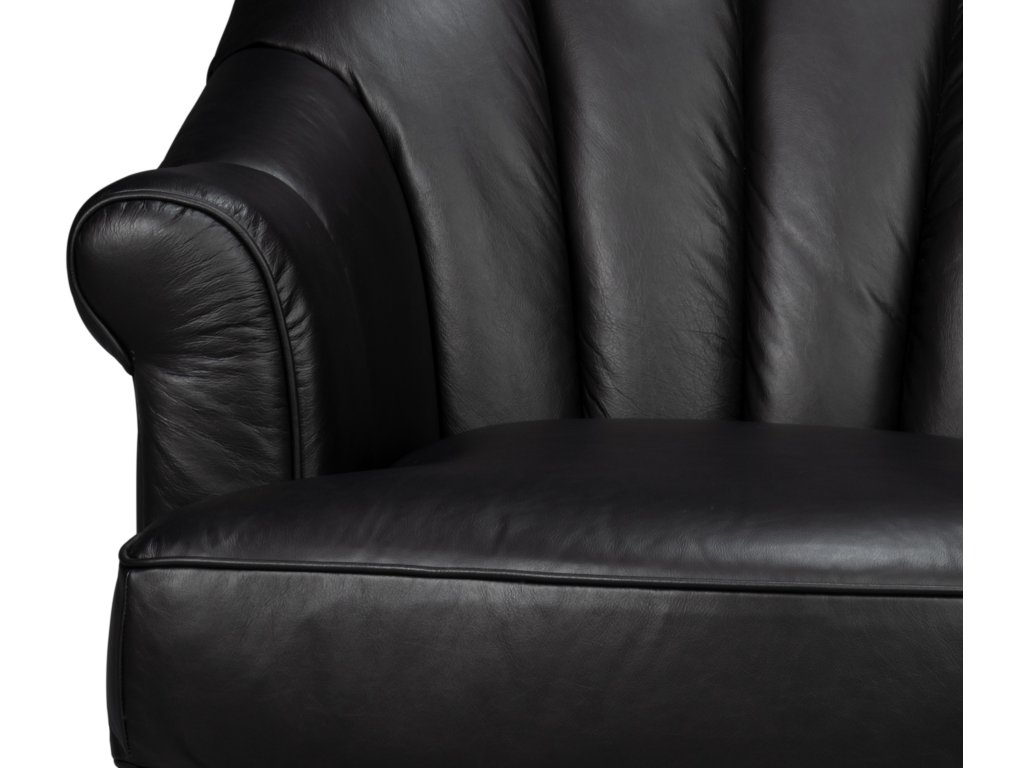Scoth Swivel Chair In Distilled Lthr,Blk - image 6