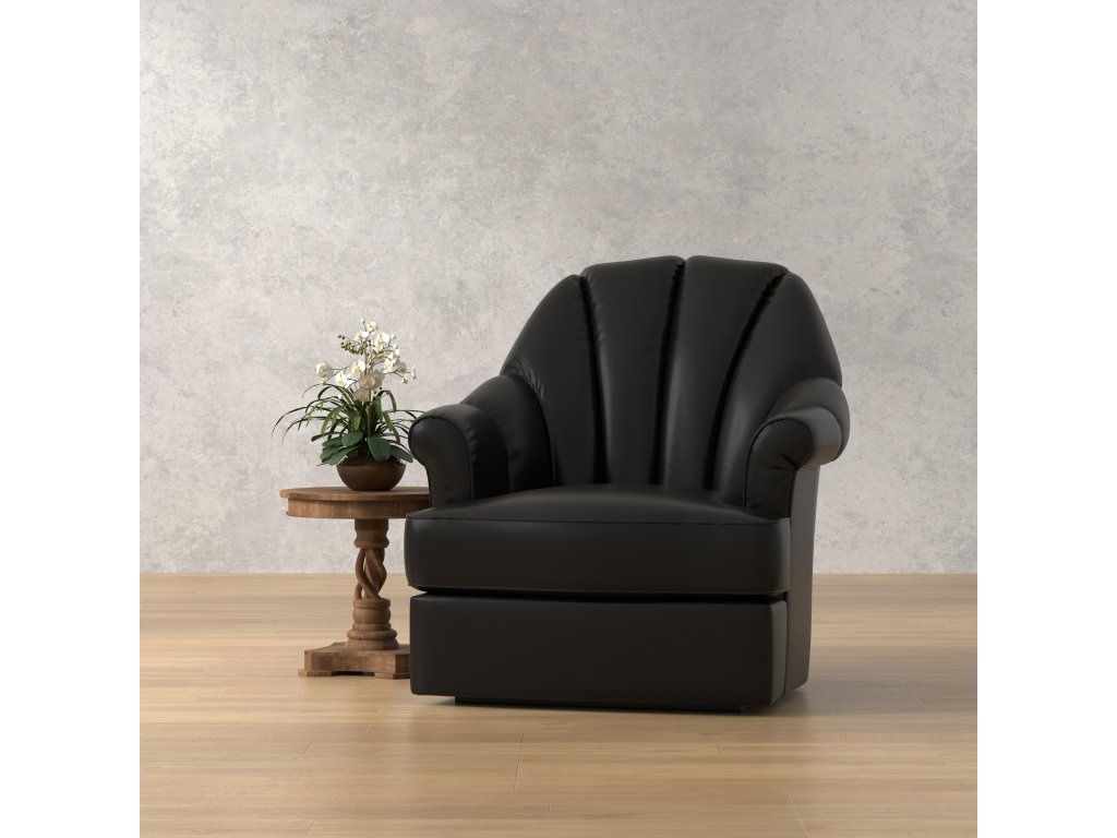 Scoth Swivel Chair In Distilled Lthr,Blk - image 7