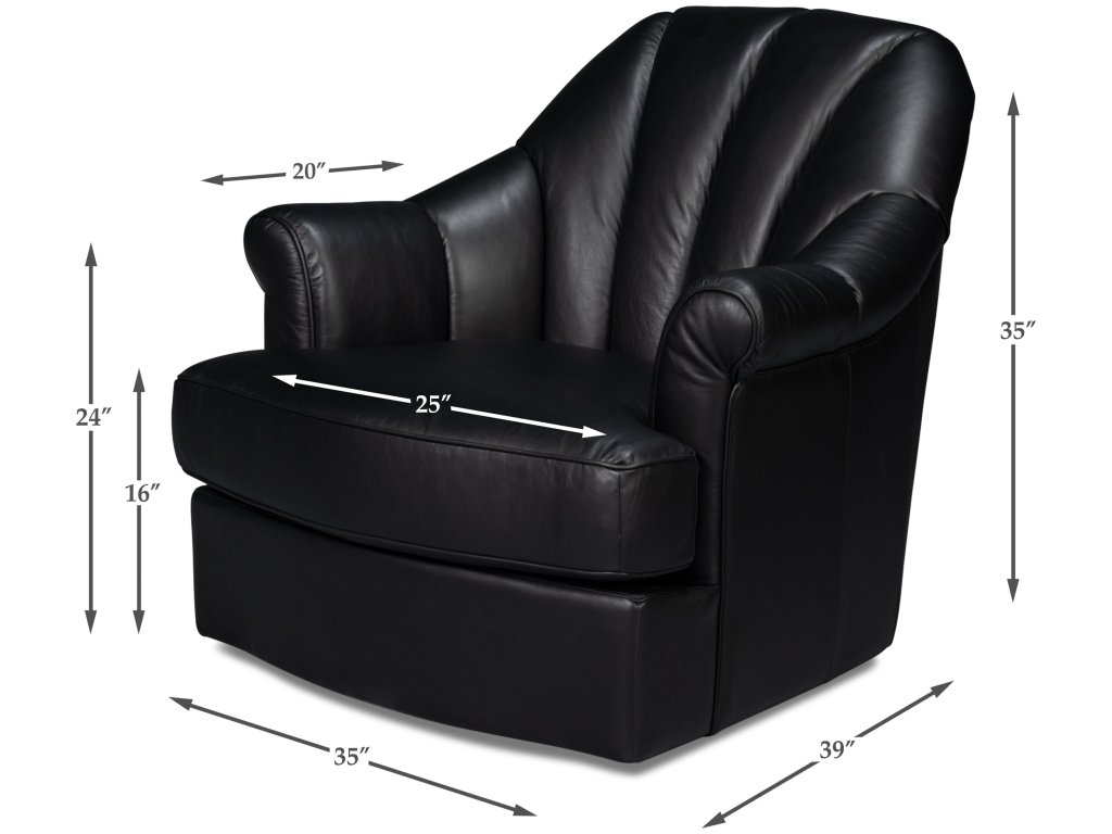 Scoth Swivel Chair In Distilled Lthr,Blk - image 1