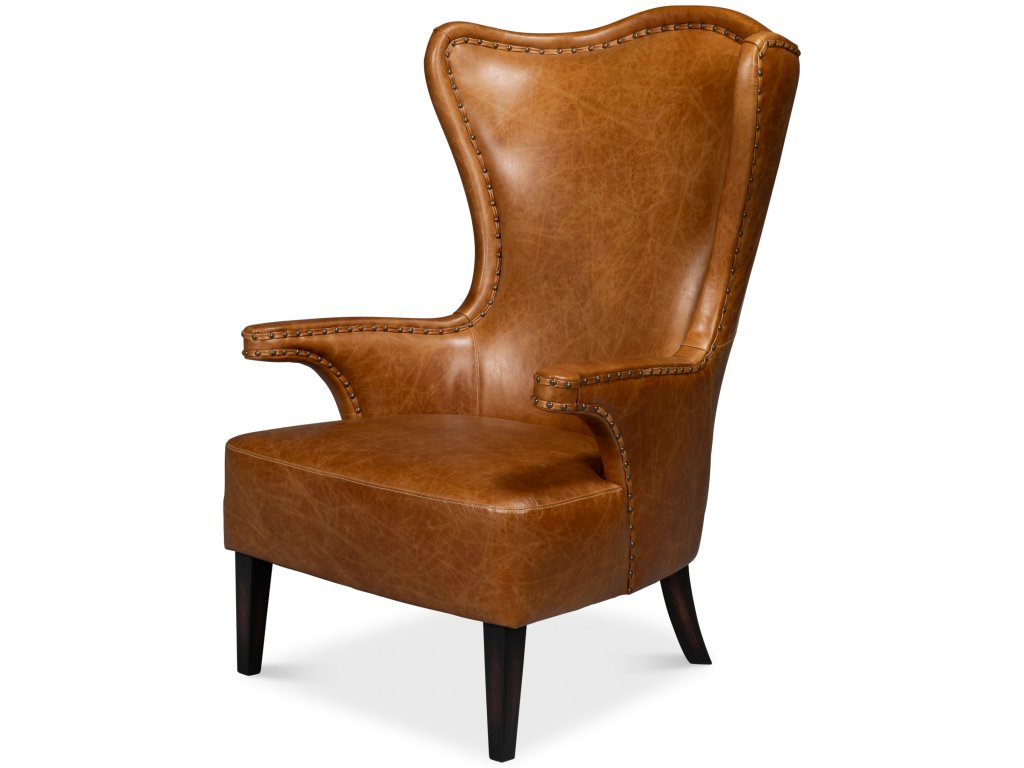 Drake Distilled Leather Chair,Cuba Brown - main image
