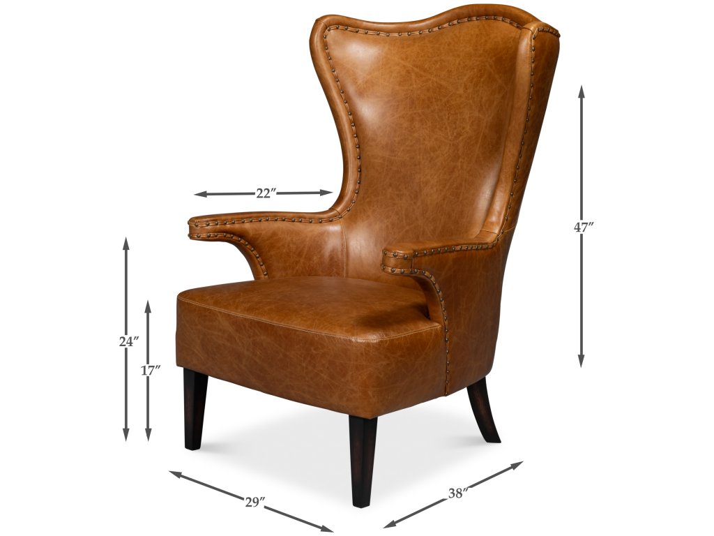 Drake Distilled Leather Chair,Cuba Brown - image 1