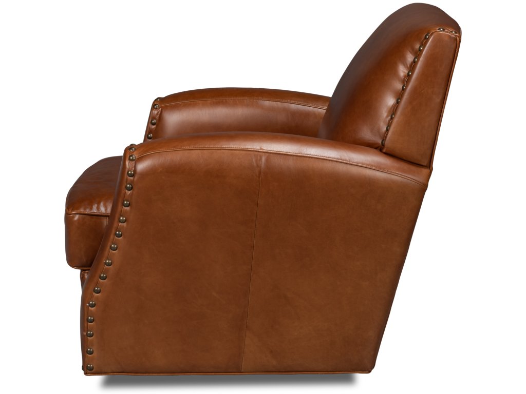 Taft Leather Swivel Chair, Havana Brown - image 3