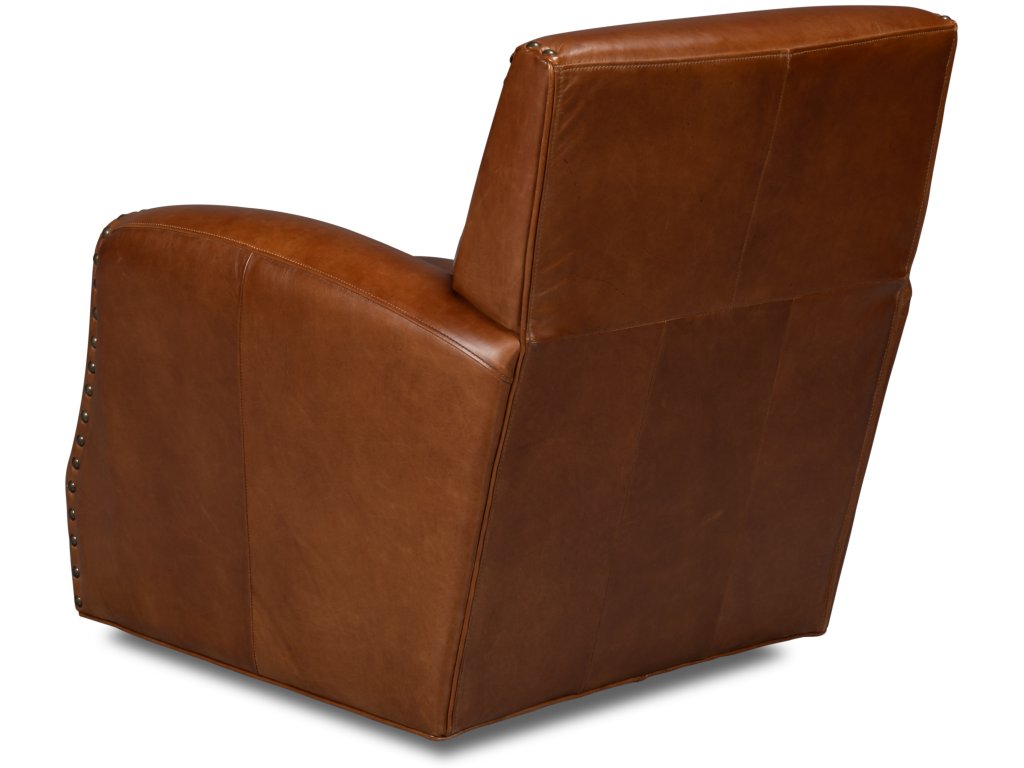 Taft Leather Swivel Chair, Havana Brown - image 5