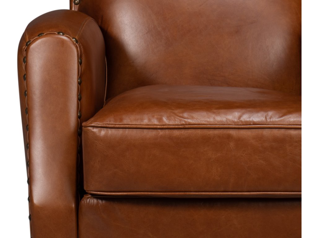 Taft Leather Swivel Chair, Havana Brown - image 6