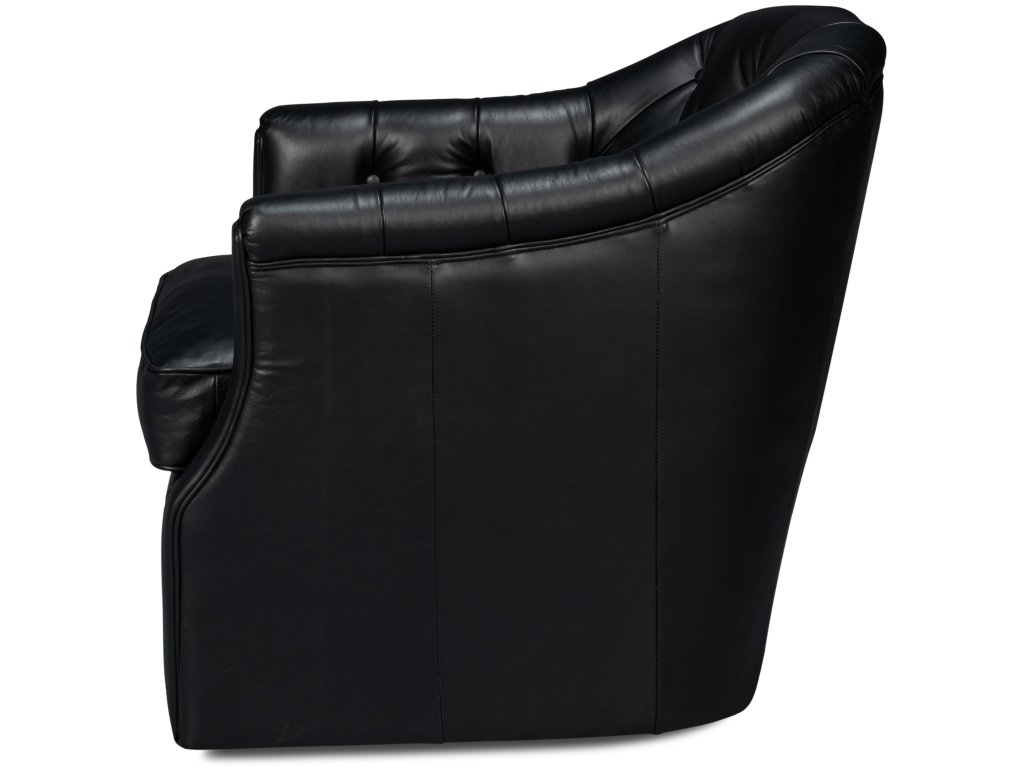 Coolidge Leather Swivel Chair, Black - image 3