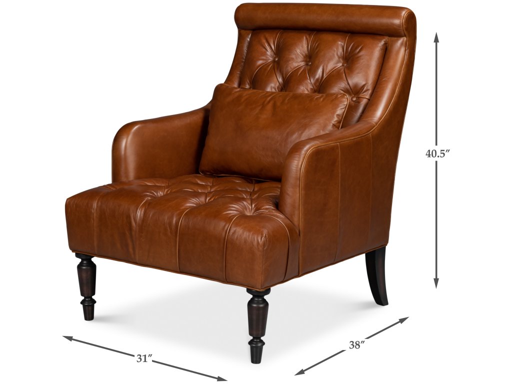 Benton Distilled Leather Chair,Brown - image 1