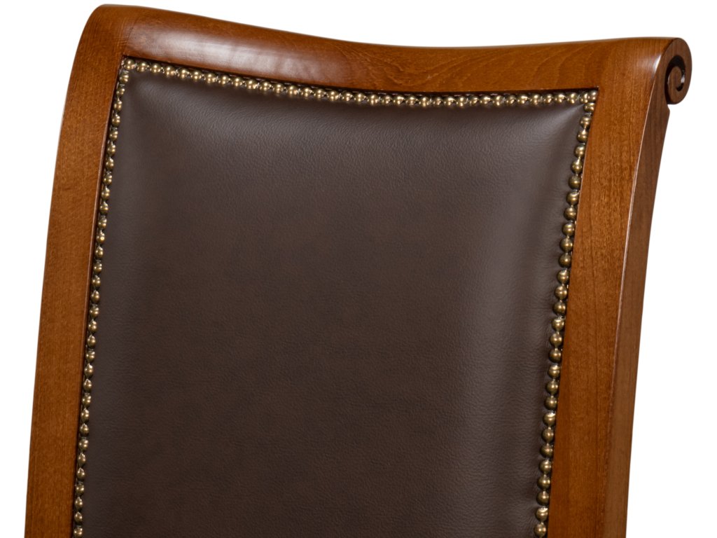 Camile Leather Side Chair, Brown - image 8