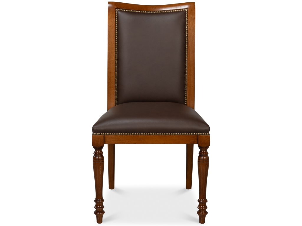 Camile Leather Side Chair, Brown - image 2