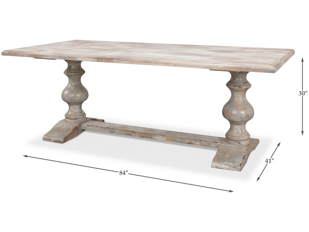 Lionisio Trestle Table, Grey Oak - image 1