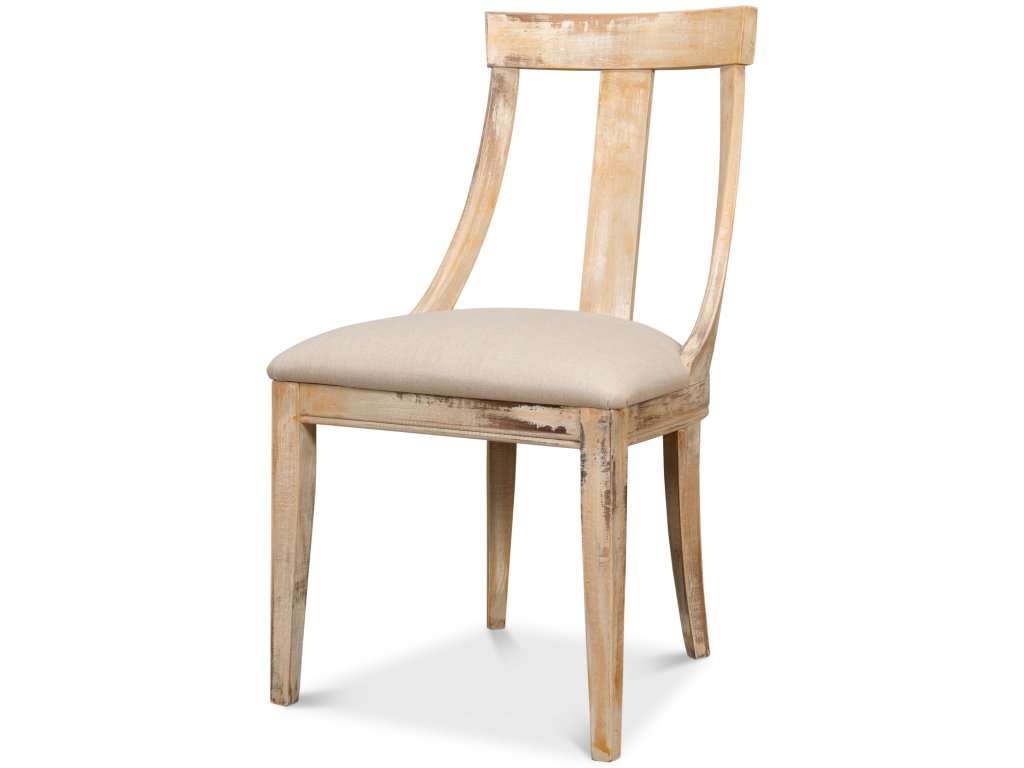 Deco Side Chair Antique Oak Linen Flax - main image