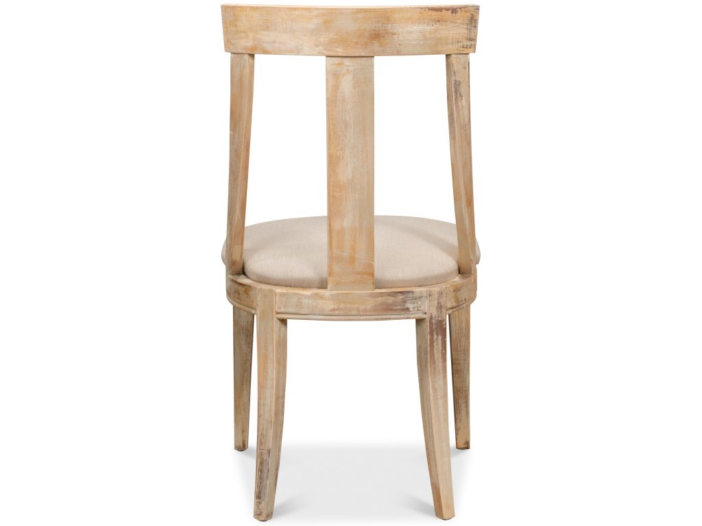 Deco Side Chair Antique Oak Linen Flax - image 3