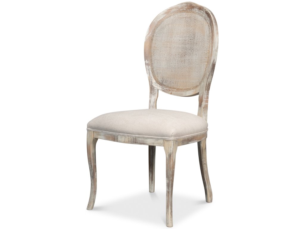 Oval Cane Back S/Chair,Grey Oak, Taupe - main image