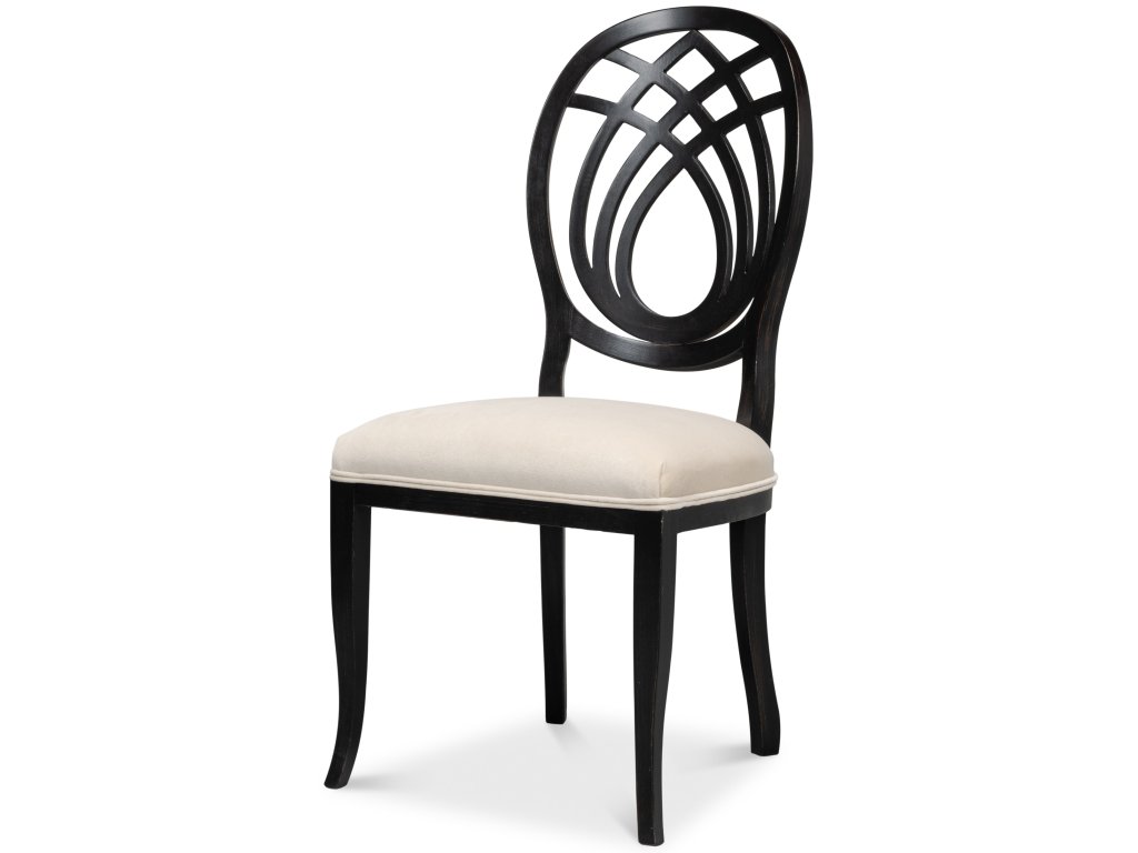Goccia Side Chair, Nero, Banks Organza - main image