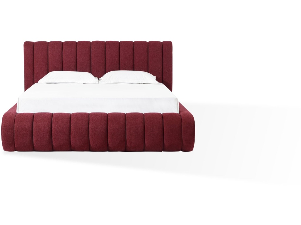 Savage Maximalist Upholstered Bed in Ruby Chenille - image 2