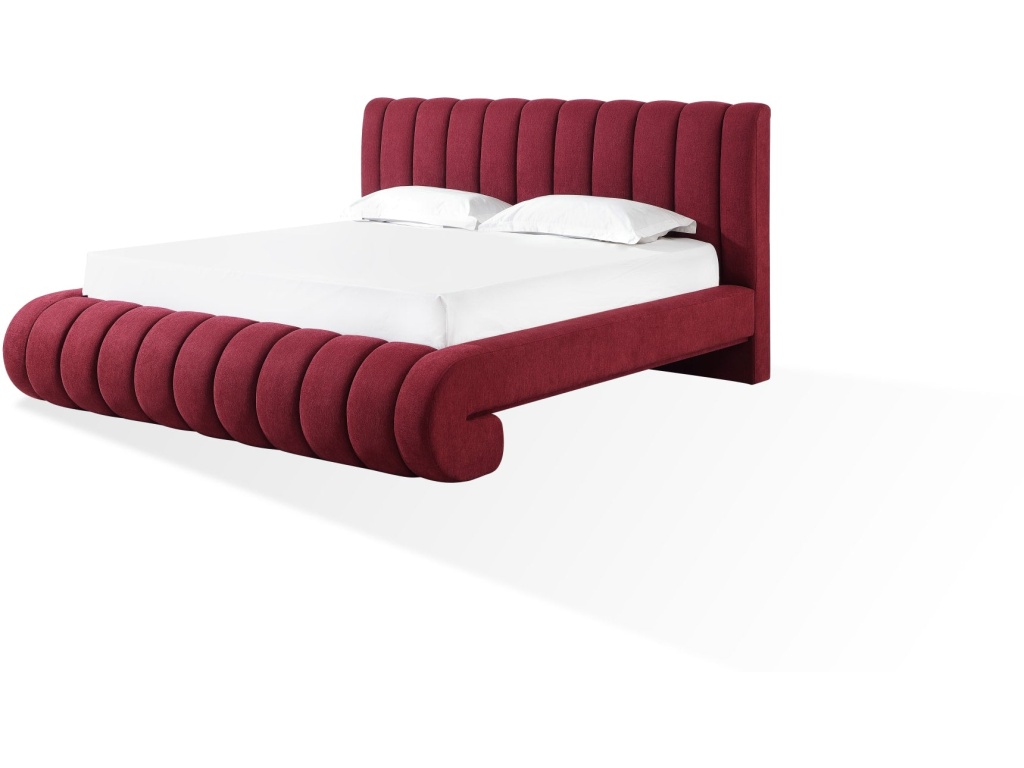 Savage Maximalist Upholstered Bed in Ruby Chenille - image 3