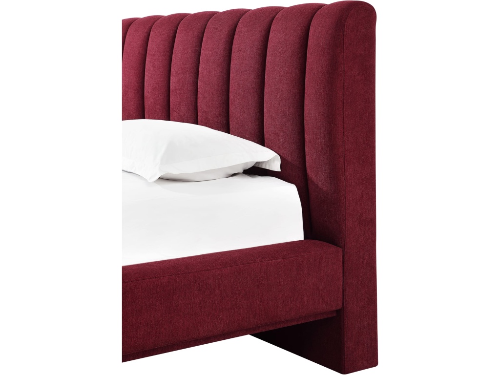 Savage Maximalist Upholstered Bed in Ruby Chenille - image 5