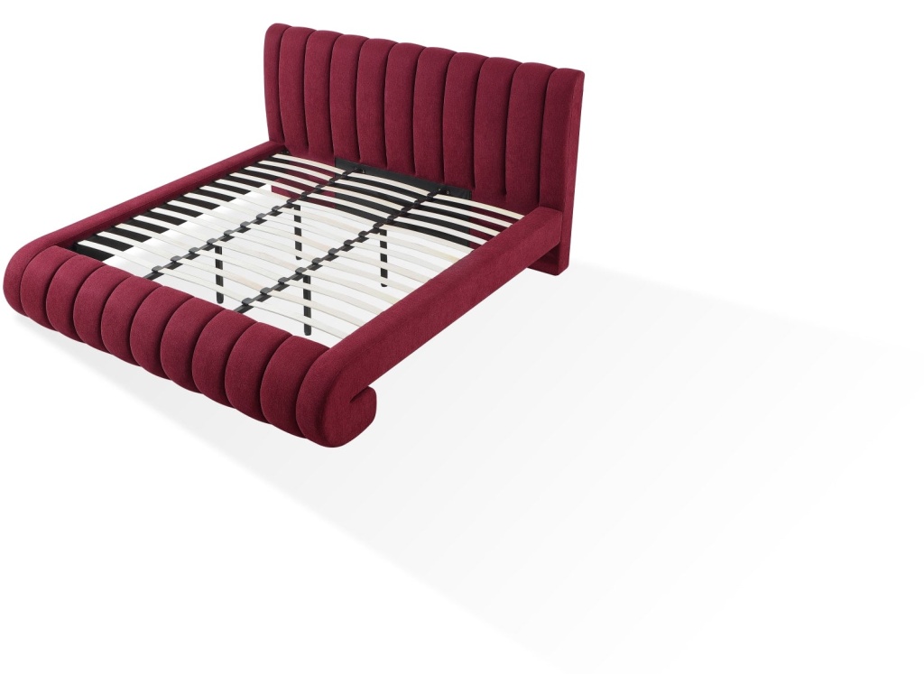 Savage Maximalist Upholstered Bed in Ruby Chenille - image 6