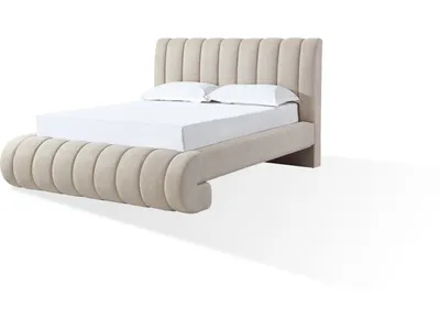 Savage Maximalist Upholstered Bed in Sandy Chenille