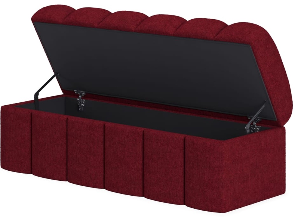 Savage Upholstered Storage Bench in Ruby Chenille - image 2