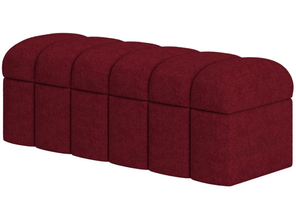 Savage Upholstered Storage Bench in Ruby Chenille - main image