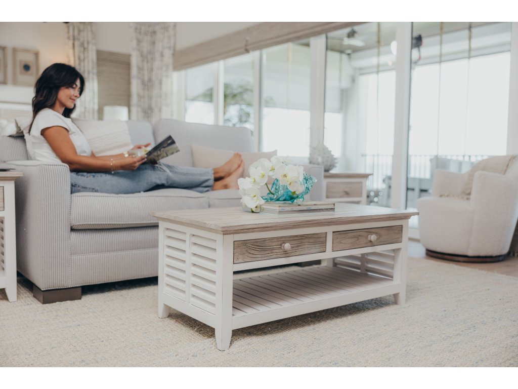 Sea Winds Islamorada Coffee Table in Dapple Grey/Blanc - image 3