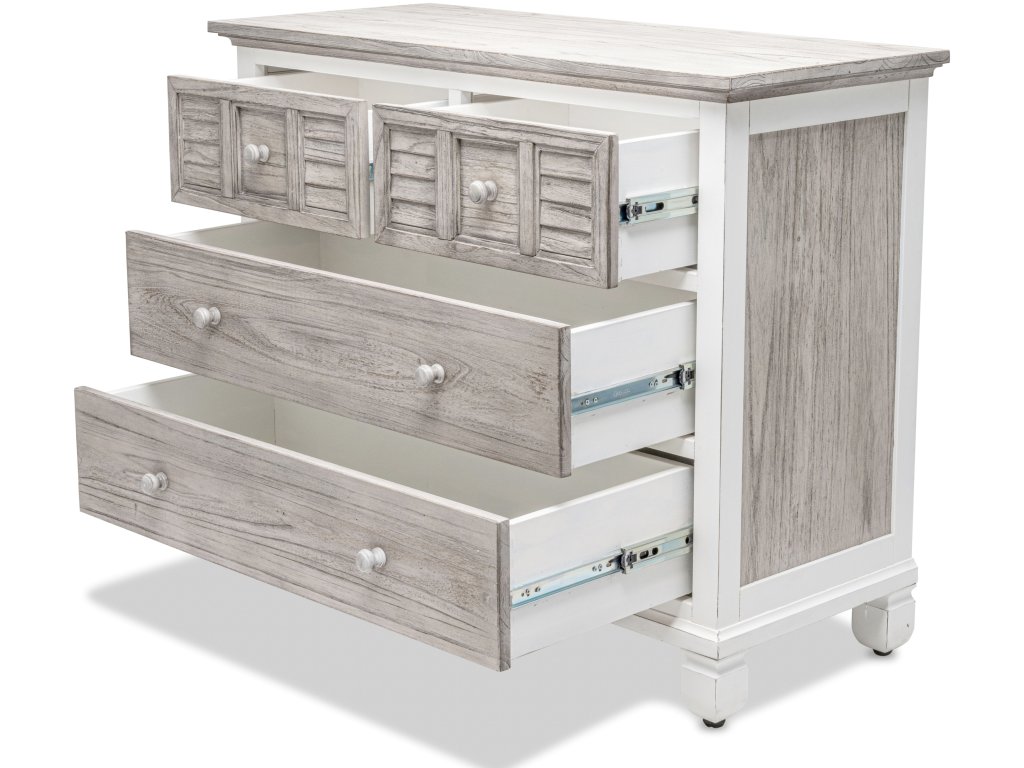 Sea Winds Islamorada 4 Drawer Chest/Single Chest in Dapple Grey/Blanc - image 4