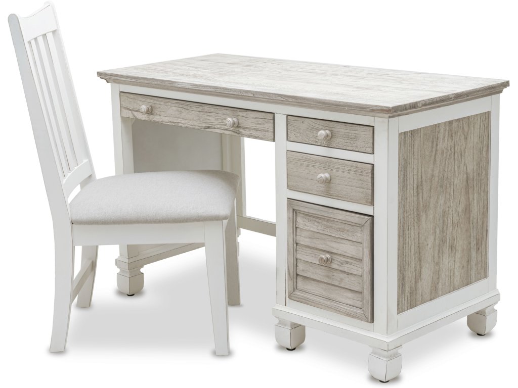 Sea Winds Islamorada Desk & Chair Set in Dapple Grey/Blanc - main image