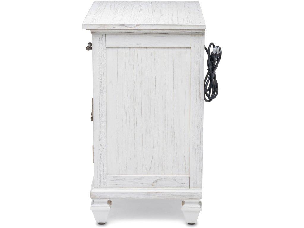 Sea Winds Surfside 1-Drawer/2-Door Nightstand in Distressed White - image 3