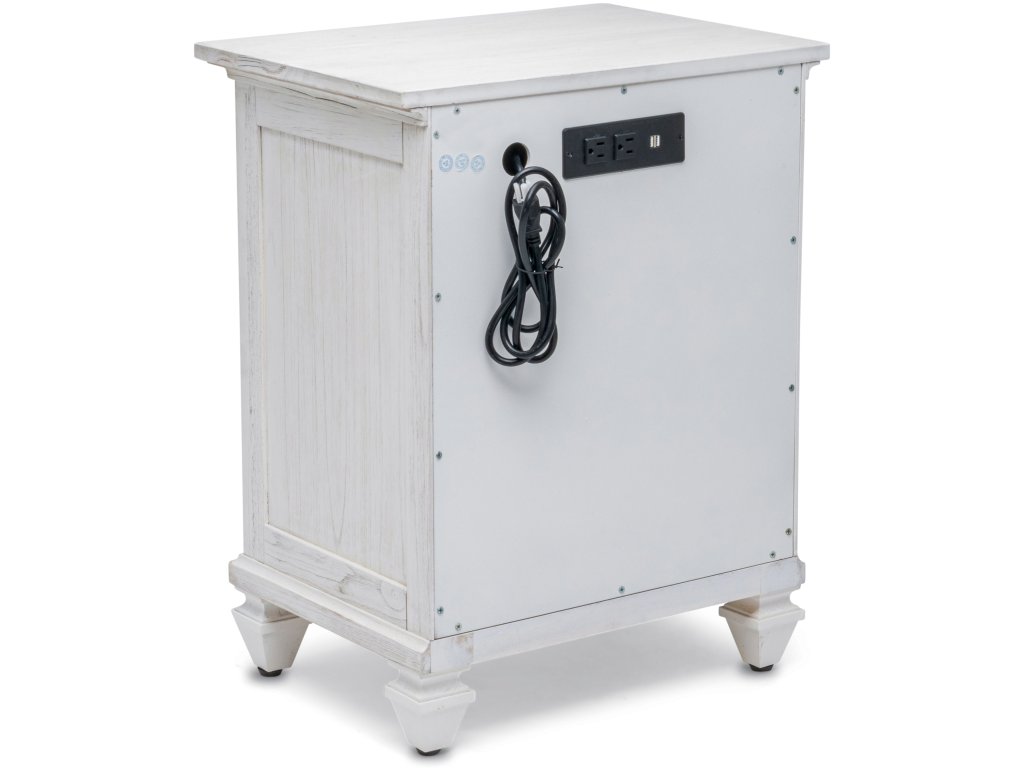 Sea Winds Surfside 1-Drawer/2-Door Nightstand in Distressed White - image 4