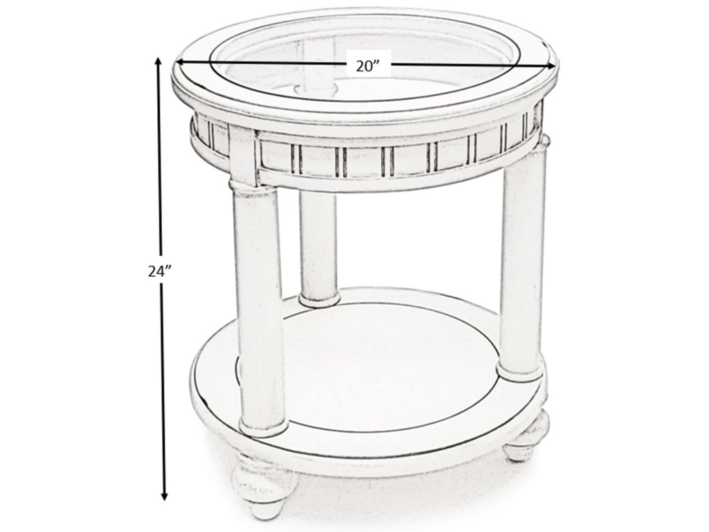 Sea Winds Monaco Round End Table with Anchor Insert in Blanc - image 3