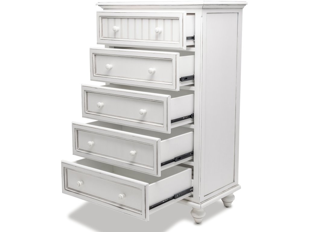 Sea Winds Monaco 5 Drawer Chest in Blanc - image 4