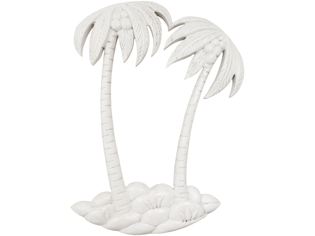 Sea Winds Monaco Round End Table with Palms Insert in Blanc - image 12