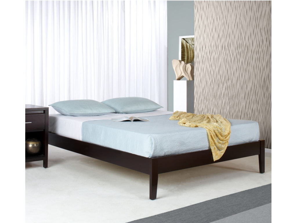 Simple Wood Platform Bed in Espresso - image 7