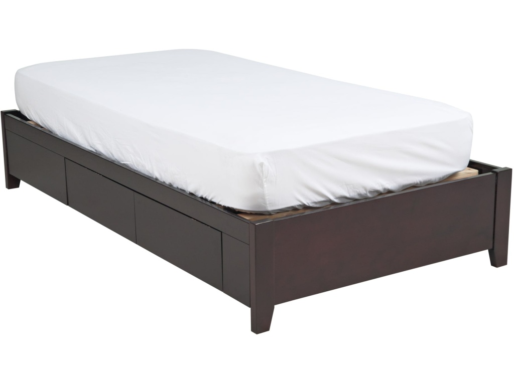 Simple Wood Storage Bed in Espresso - image 9
