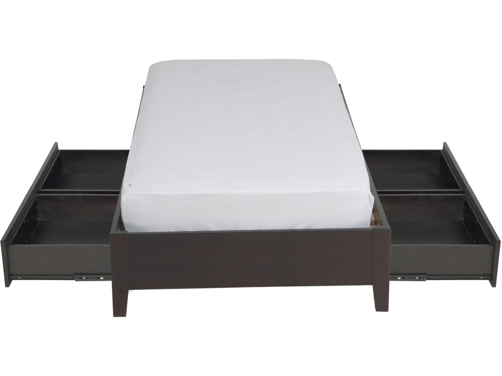 Simple Wood Storage Bed in Espresso - image 10