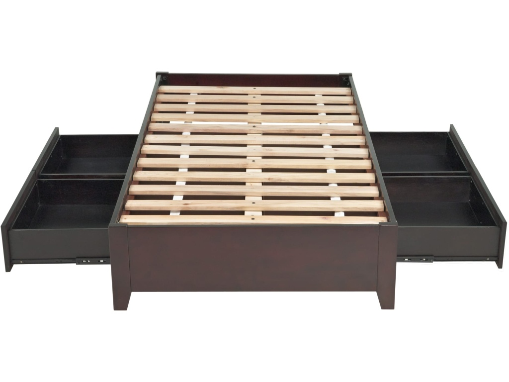Simple Wood Storage Bed in Espresso - image 12