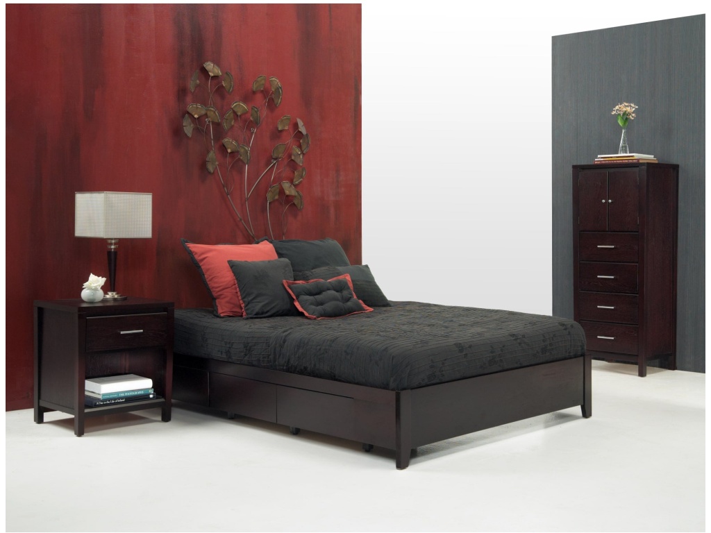 Simple Wood Storage Bed in Espresso - image 4